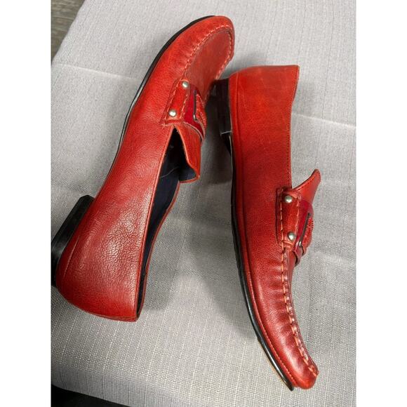 Cole Haan Shoes Mens Size 11 Red Leather Studded Loafers Slip On Square Toe main image 7